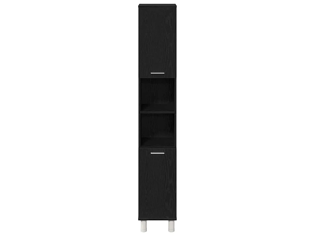 Set di mobili da bagno con mensola 3 pezzi nero