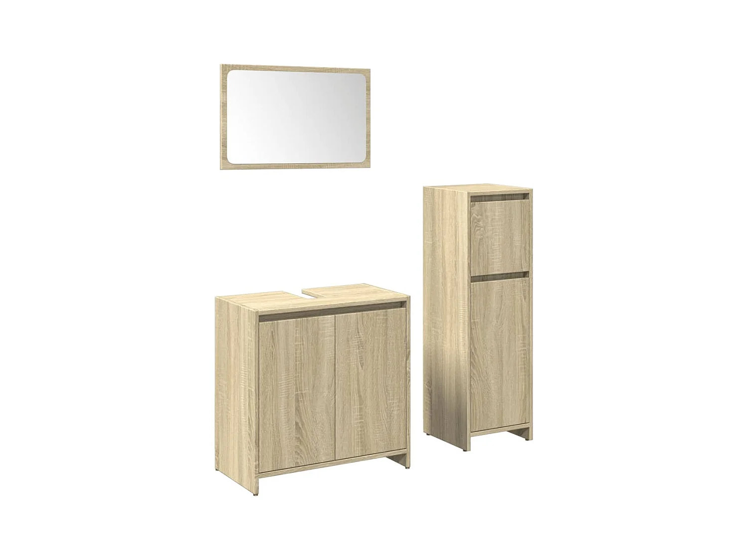 Conjunto de muebles de baño de 3 piezas roble sonoma