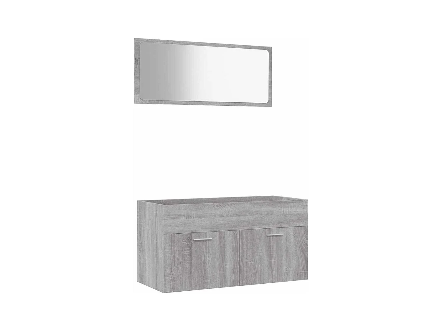 Ensemble de meubles de salle de bain 2 pcs Sonoma gris