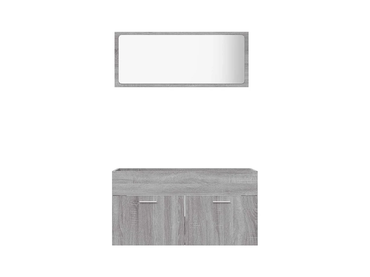 Ensemble de meubles de salle de bain 2 pcs Sonoma gris