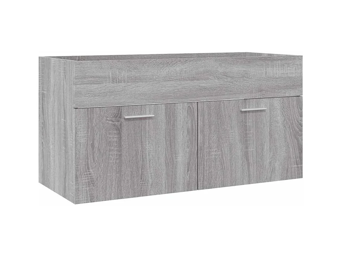 Ensemble de meubles de salle de bain 2 pcs Sonoma gris