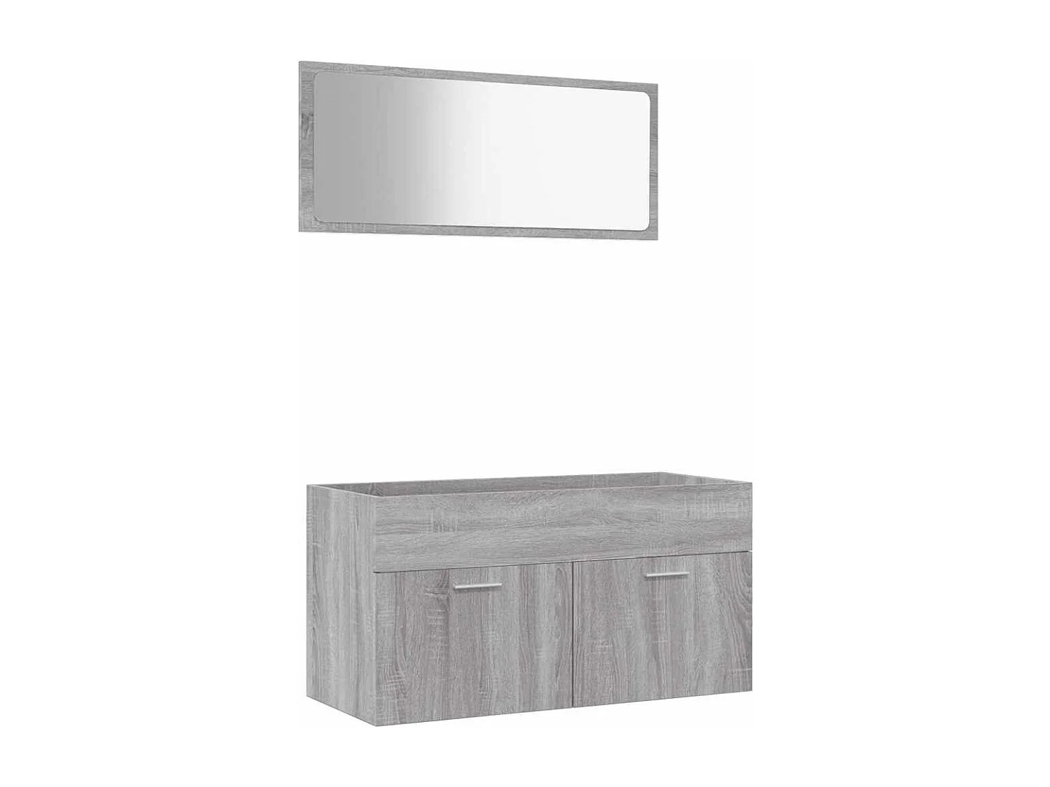 Ensemble de meubles de salle de bain 2 pcs Sonoma gris