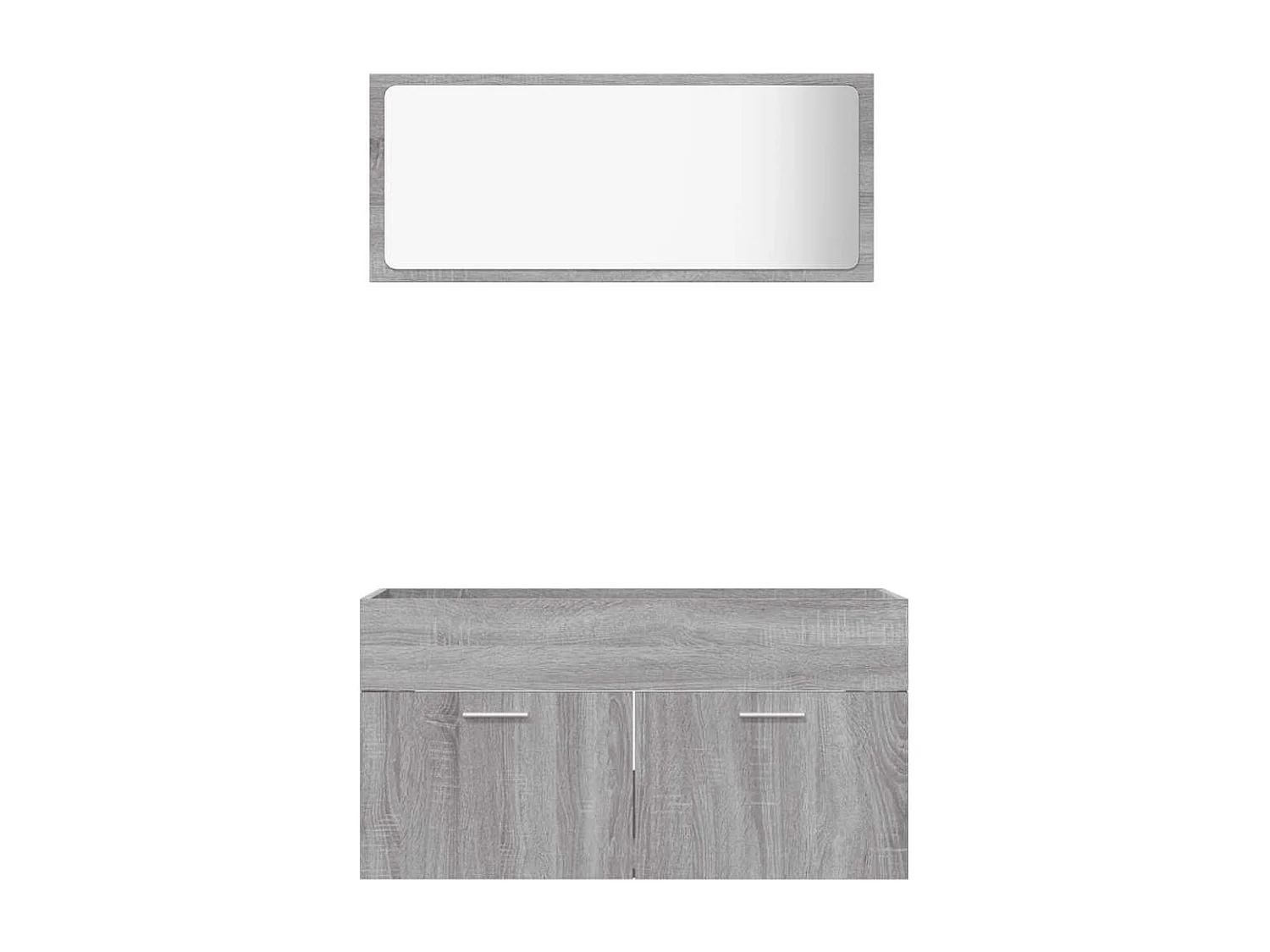 Ensemble de meubles de salle de bain 2 pcs Sonoma gris