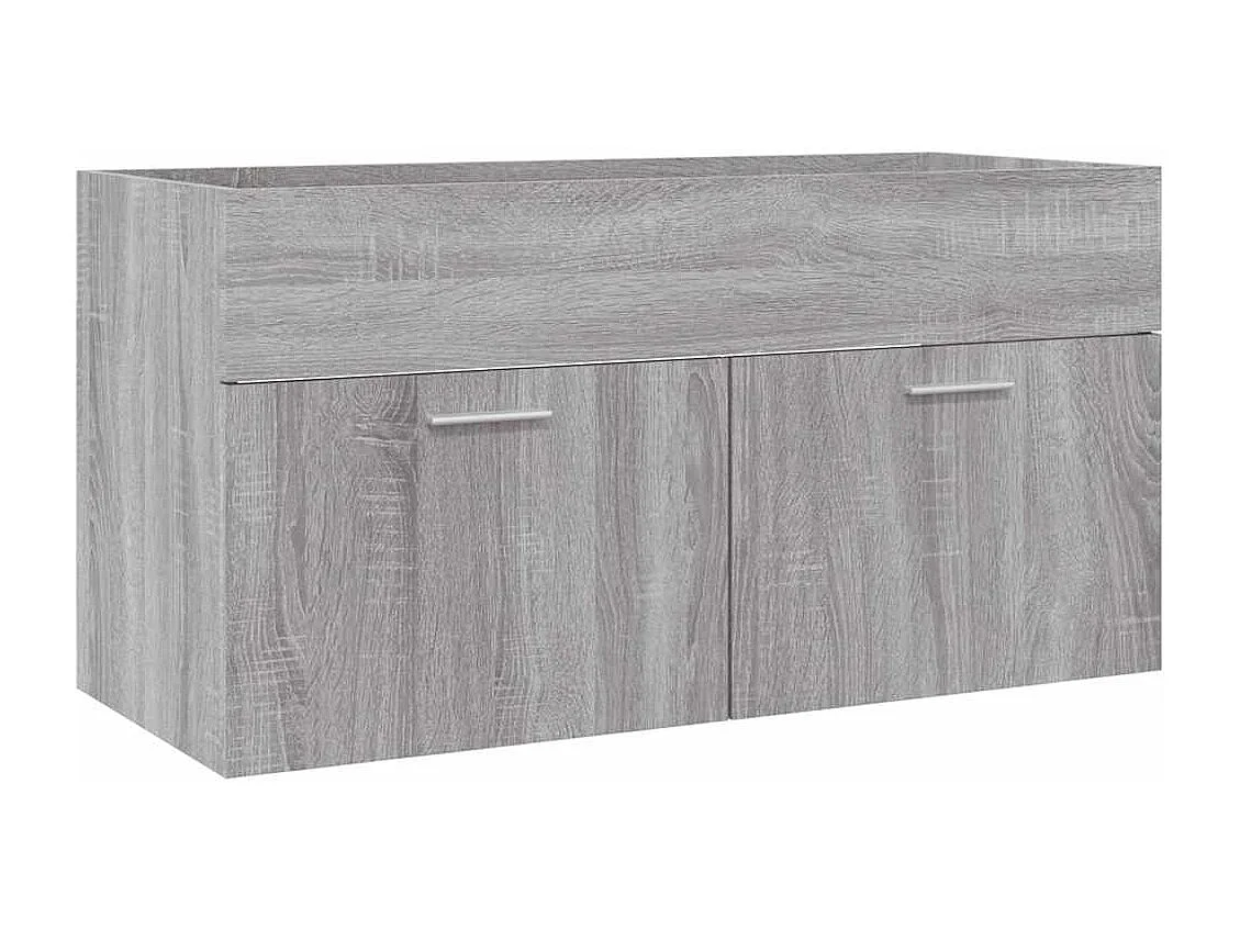 Ensemble de meubles de salle de bain 2 pcs Sonoma gris