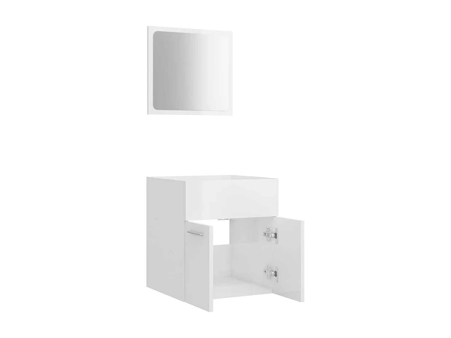Conjunto de muebles de baño de 2 piezas en aglomerado blanco alto brillo