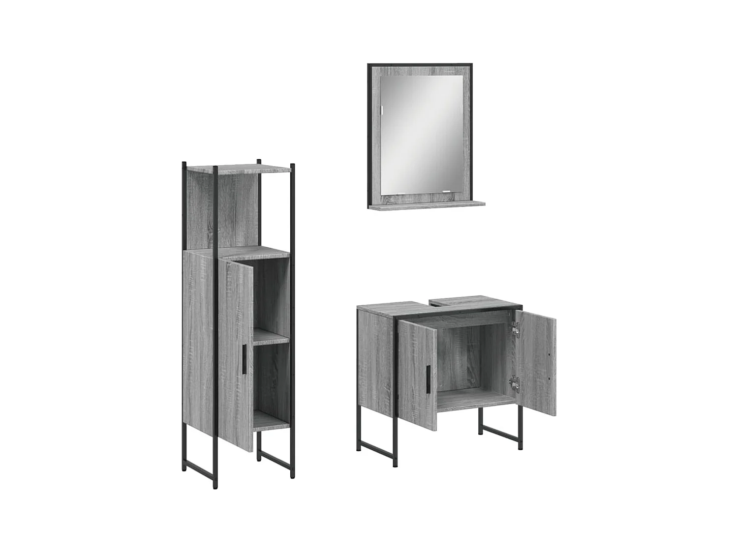 Sonoma Gray 3-delige badkamerkastset
