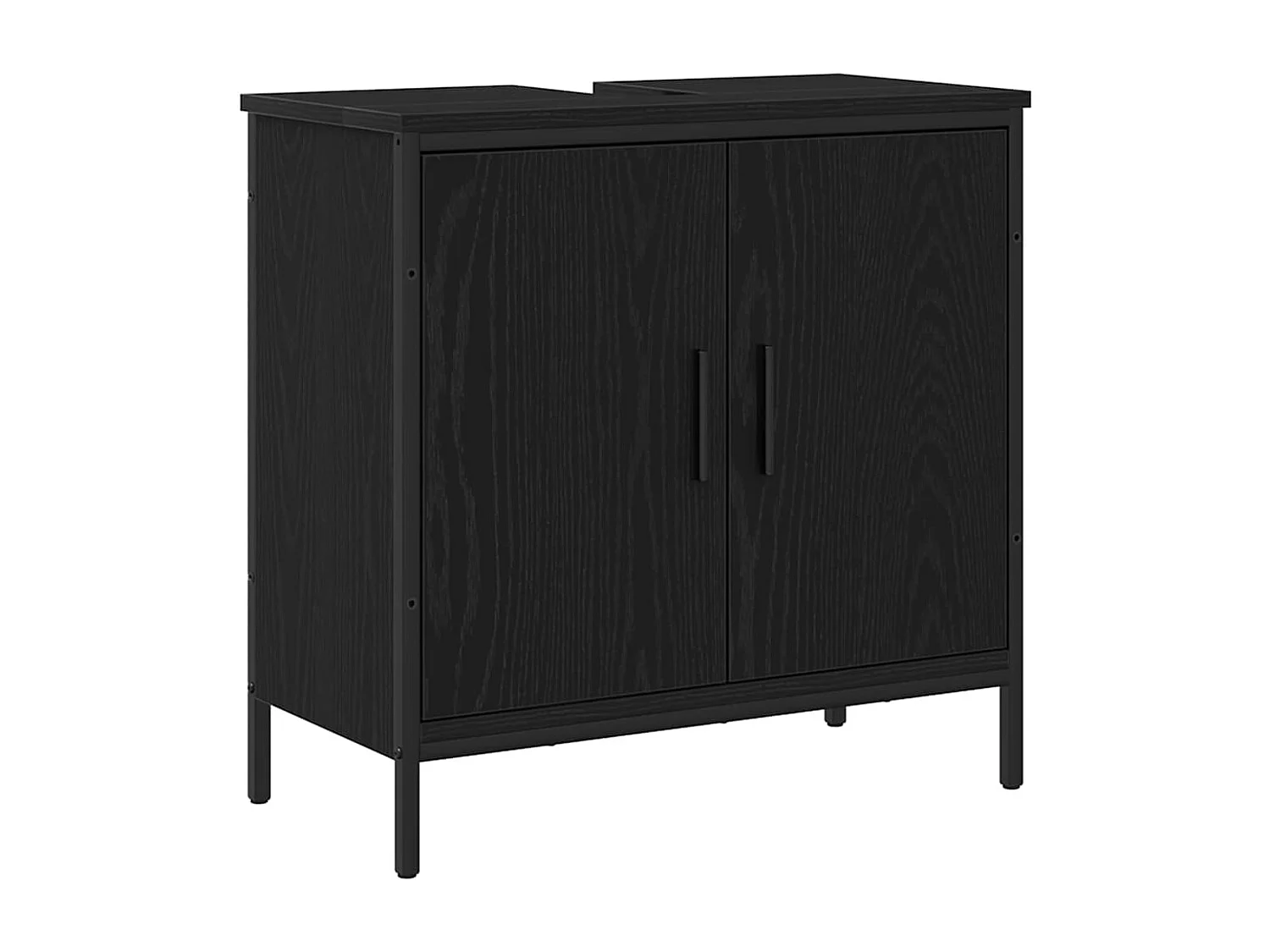 Ensemble de mobilier de salle de bain avec étagère 3 pcs Noir