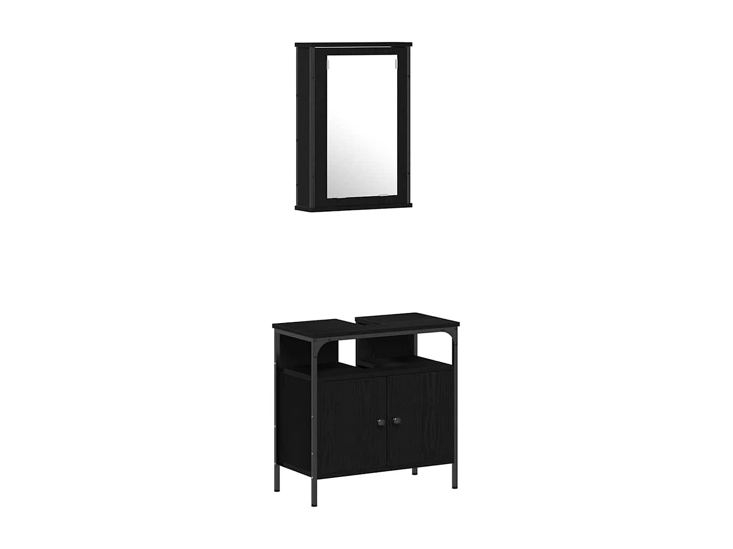 Ensemble de mobilier de salle de bain 4 pcs Chêne noir