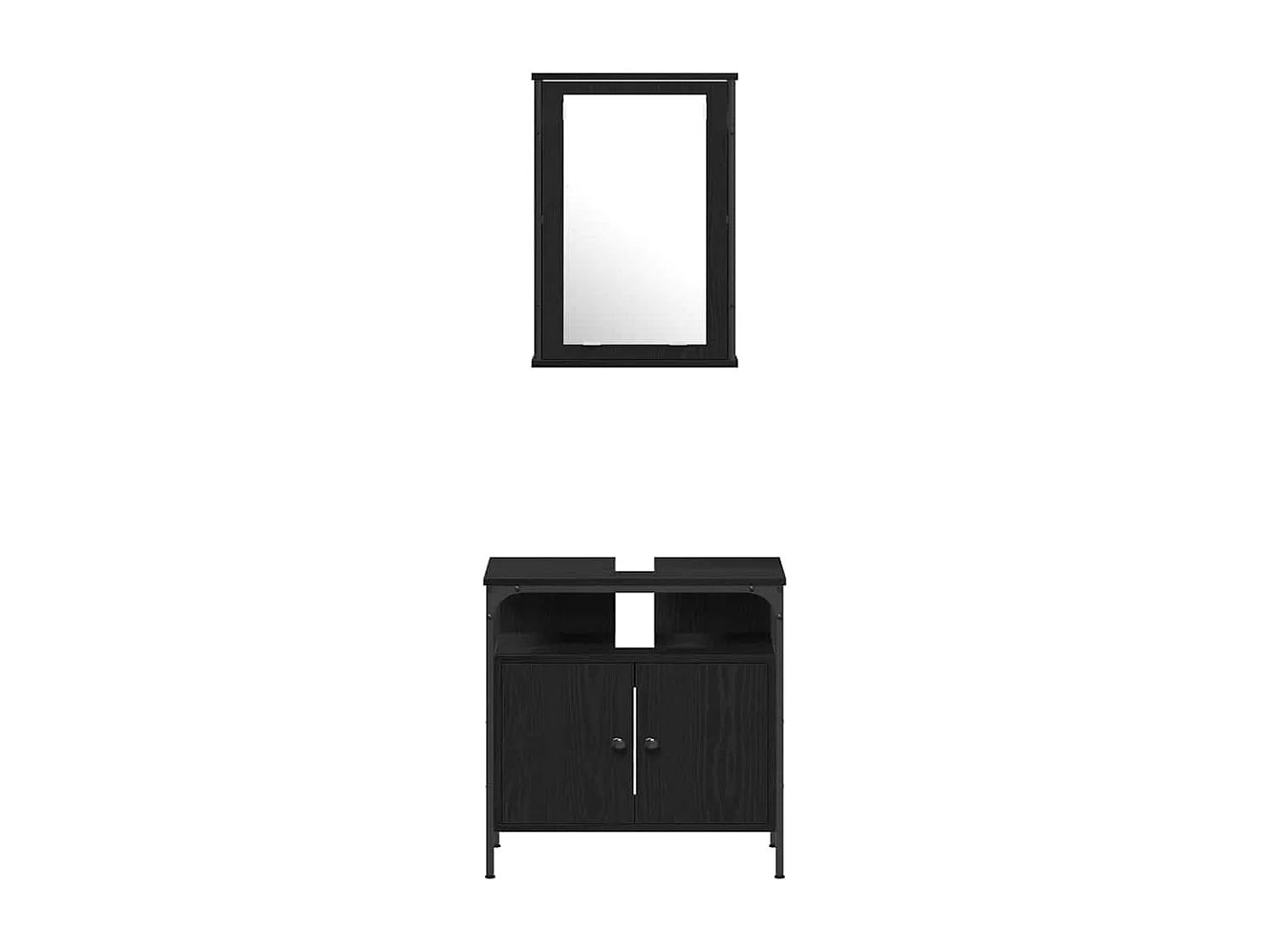 Ensemble de mobilier de salle de bain 4 pcs Chêne noir