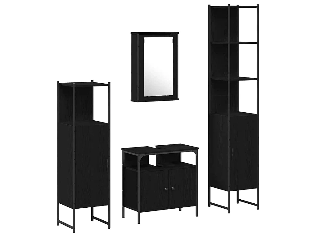 Set di mobili da bagno 4 pezzi Black Oak