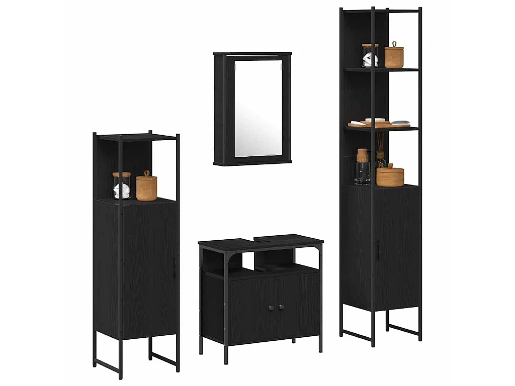 Set di mobili da bagno 4 pezzi Black Oak