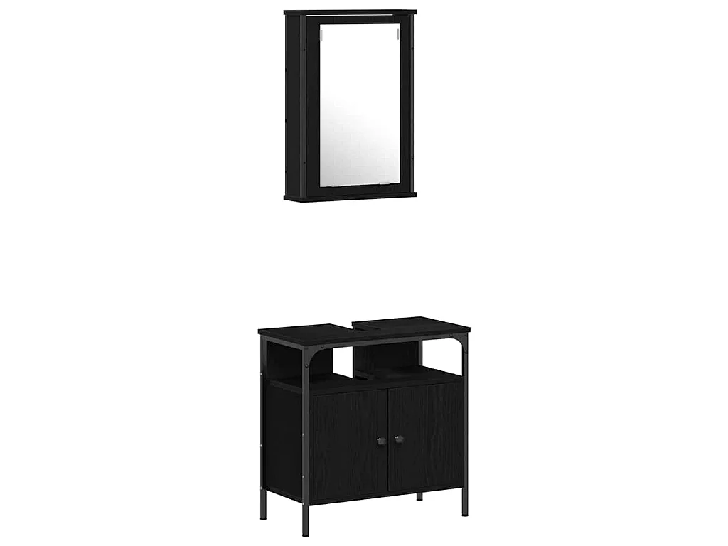 Set di mobili da bagno 4 pezzi Black Oak