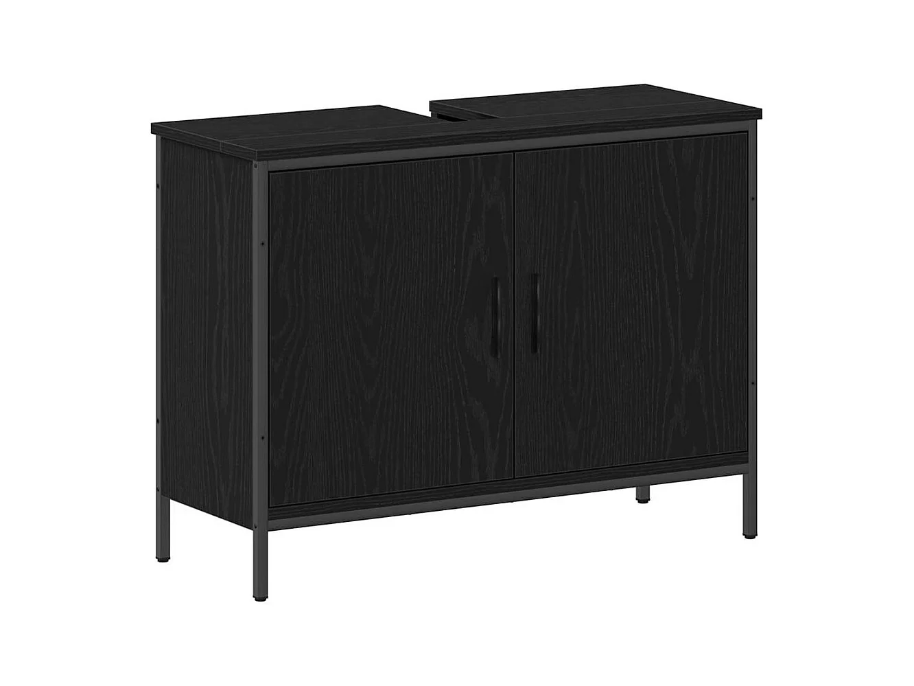 Ensemble de mobilier de salle de bain avec étagère 4 pcs Noir