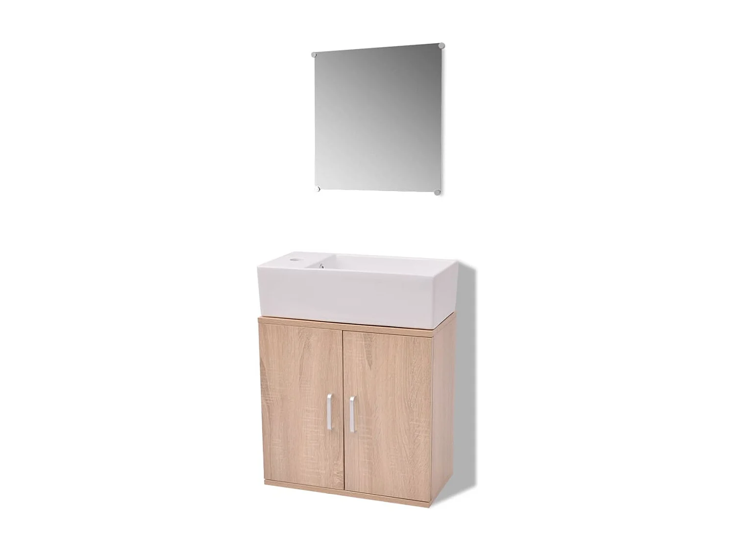 Mobile da bagno beige a tre pezzi