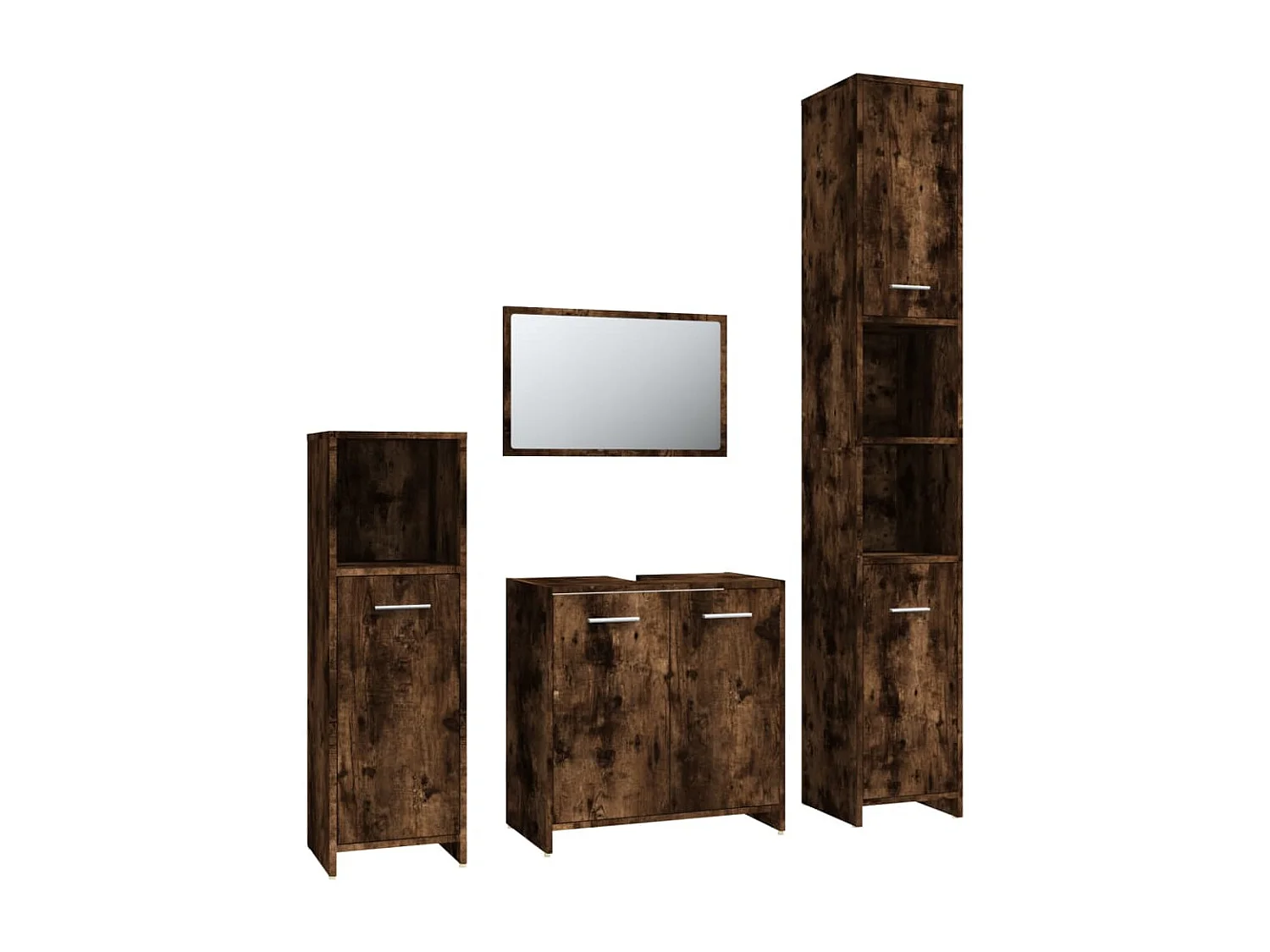 Ensemble de meubles de salle de bain 4 pcs Chêne fumé Bois