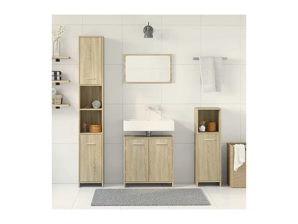 4-delige badkamermeubelset Sonoma Oak