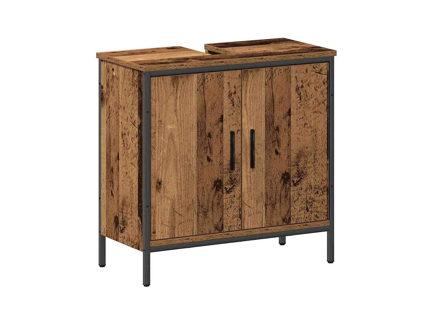 Conjunto de muebles de baño con puerta 2 piezas Marrón