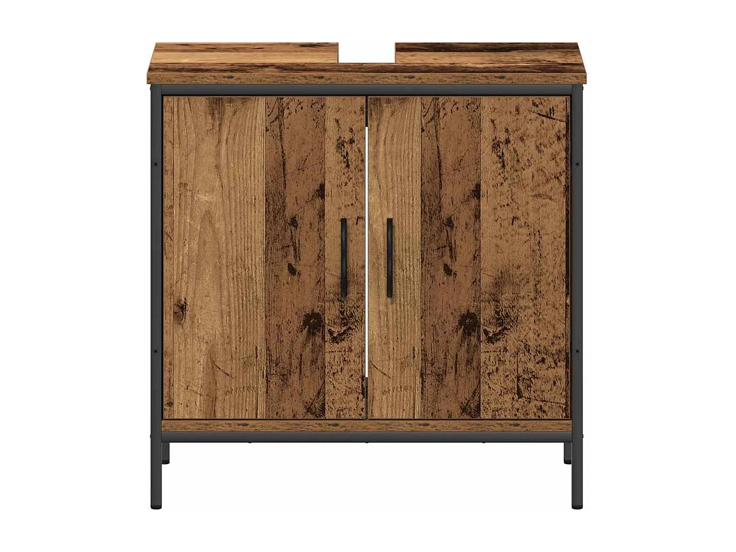 Ensemble de mobilier de salle de bain avec porte 2 pcs Marron