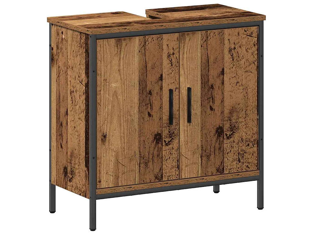 Ensemble de mobilier de salle de bain avec porte 2 pcs Marron
