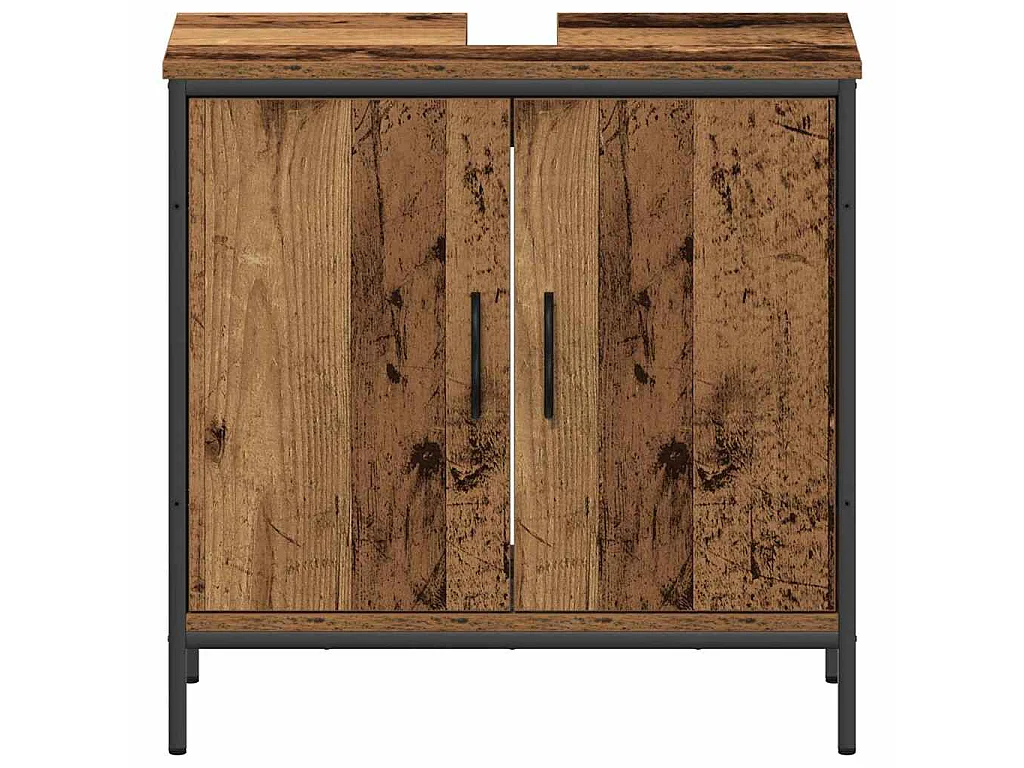 Ensemble de mobilier de salle de bain avec porte 2 pcs Marron