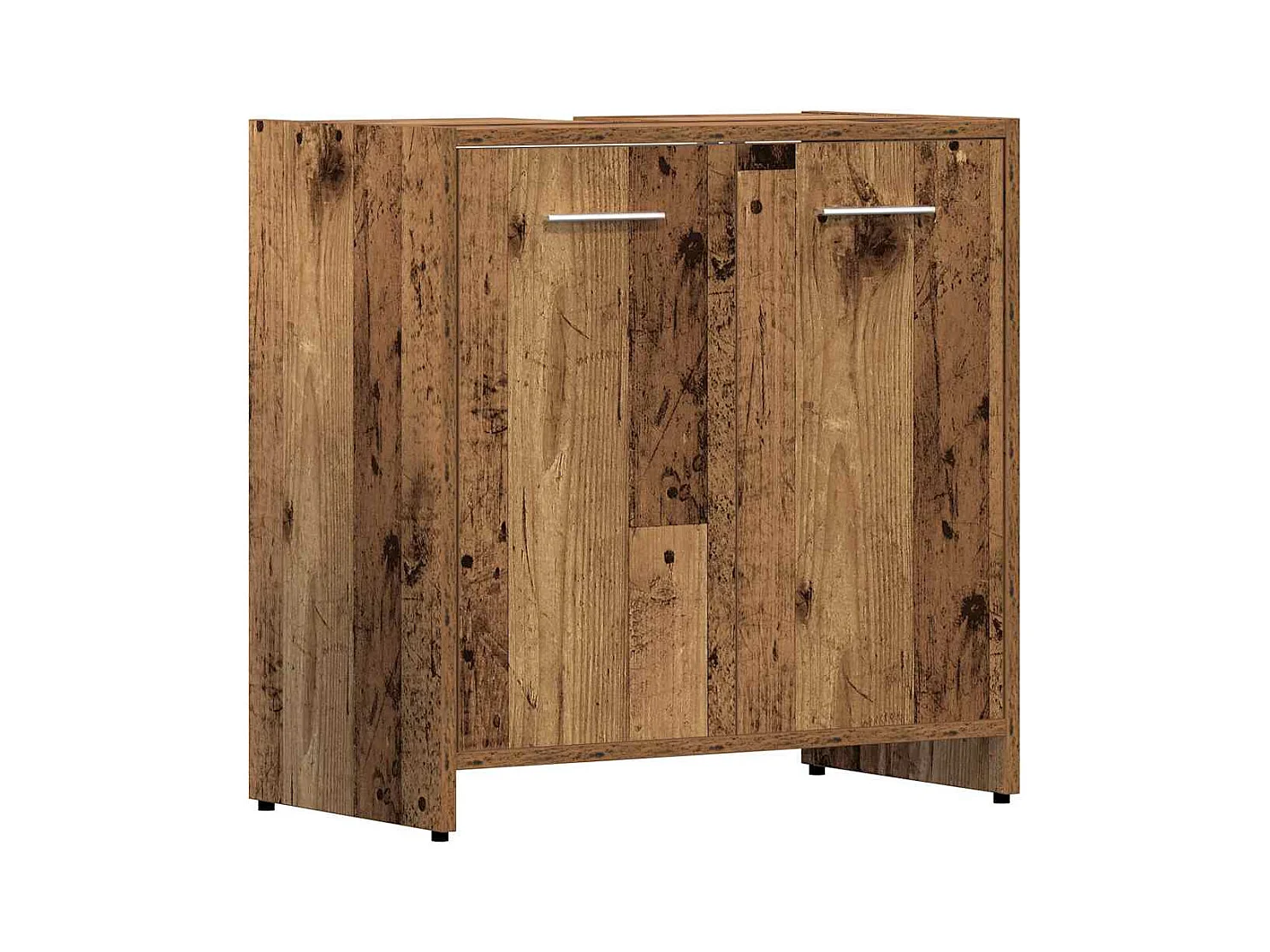 4-delige badkamermeubelset van bewerkt hout