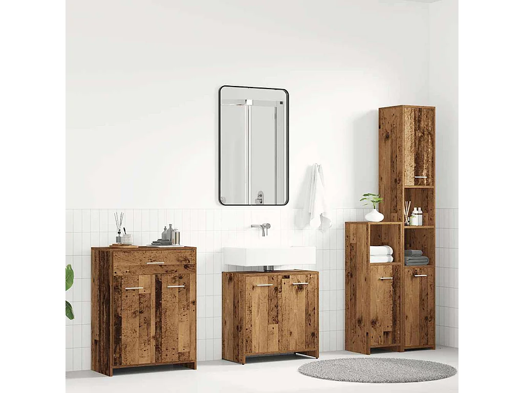 Ensemble de meubles salle de bain 4 pcs bois d'ingénierie