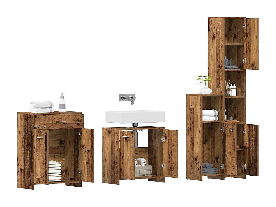 Ensemble de meubles salle de bain 4 pcs bois d'ingénierie