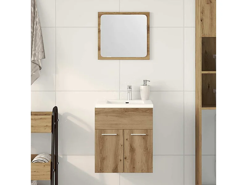 Ensemble de meubles salle de bain 2 pcs bois d'ingénierie