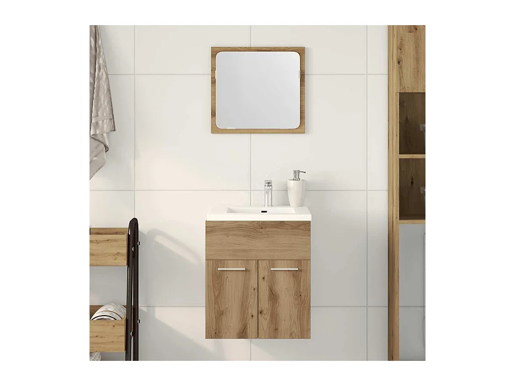 Ensemble de meubles salle de bain 2 pcs bois d'ingénierie