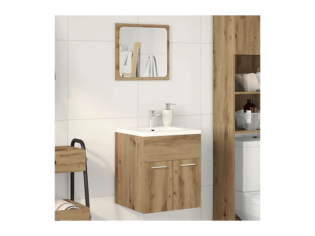 Ensemble de meubles salle de bain 2 pcs bois d'ingénierie