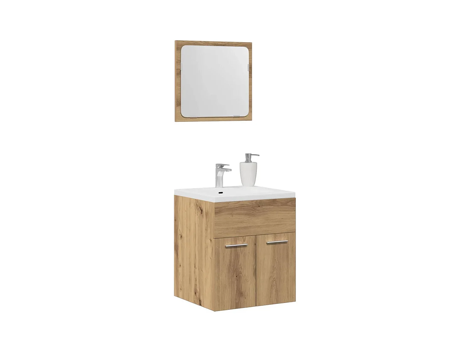 Ensemble de meubles salle de bain 2 pcs bois d'ingénierie