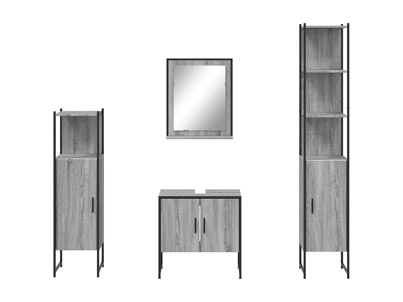 Juego de gabinetes de baño de 4 piezas en gris Sonoma