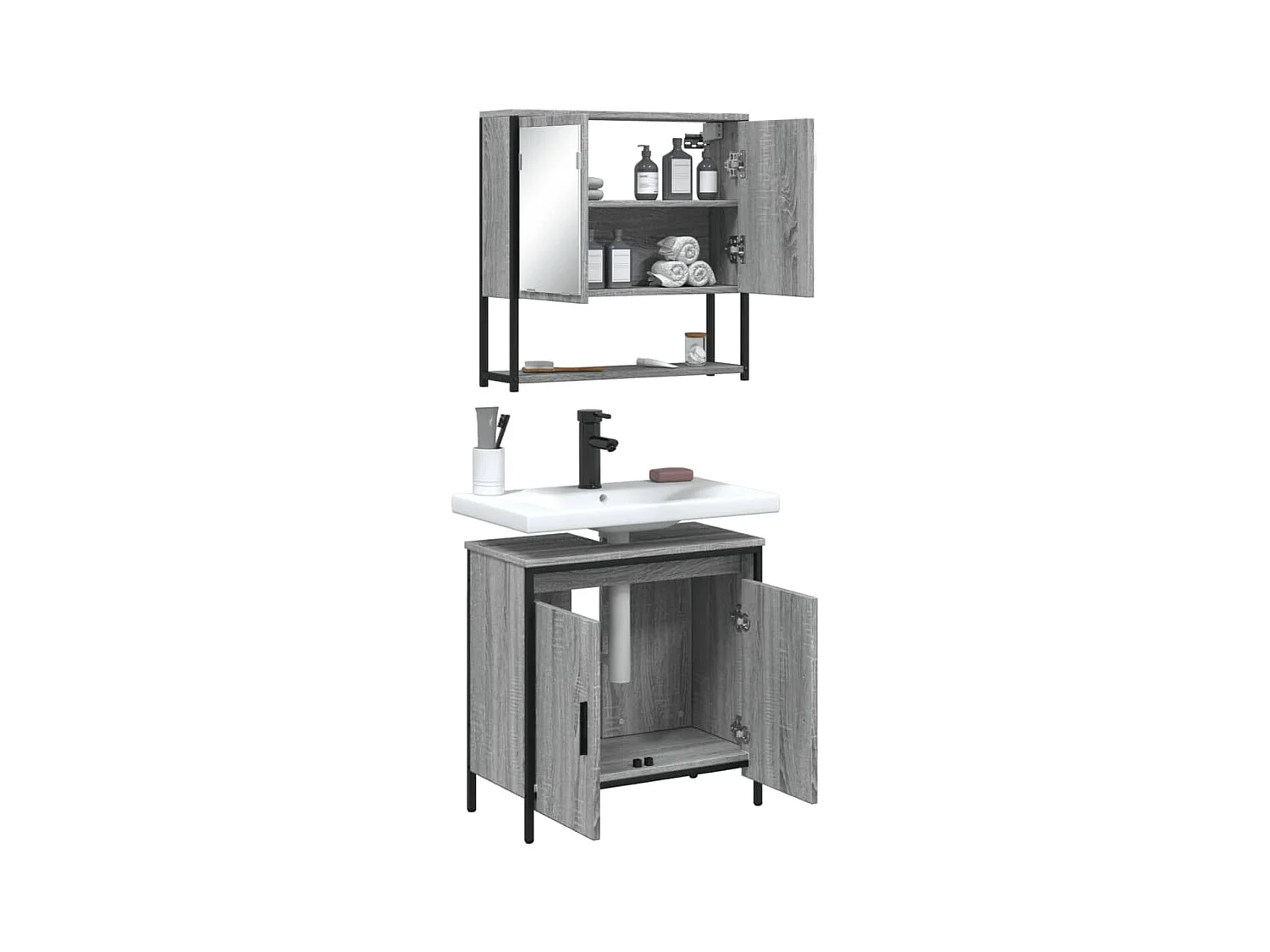 Set di mobili da bagno Sonoma Grey da 2 pezzi