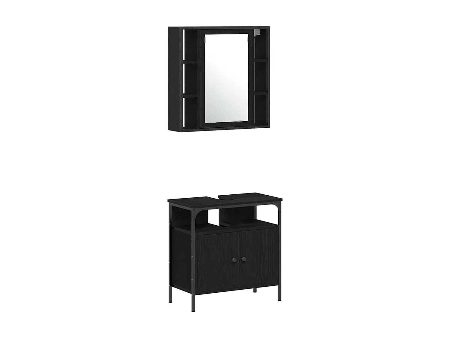 Ensemble de Meubles de Salle de Bain 4 pcs Chêne noir