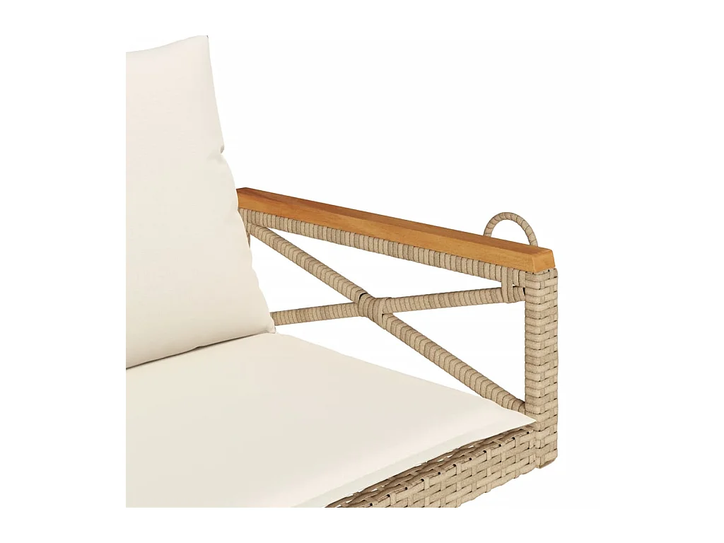 Balancelle avec coussins beige 109x62x40 cm résine tressée