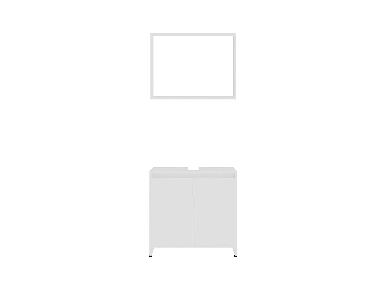 Ensemble de meubles de salle de bain 4pcs Blanc Bois ingénierie