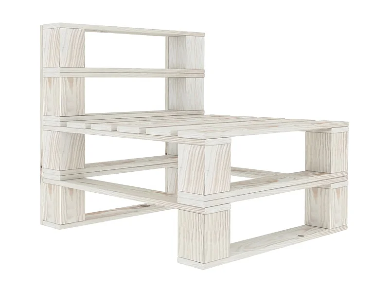 Divano da giardino in pallet di legno bianco