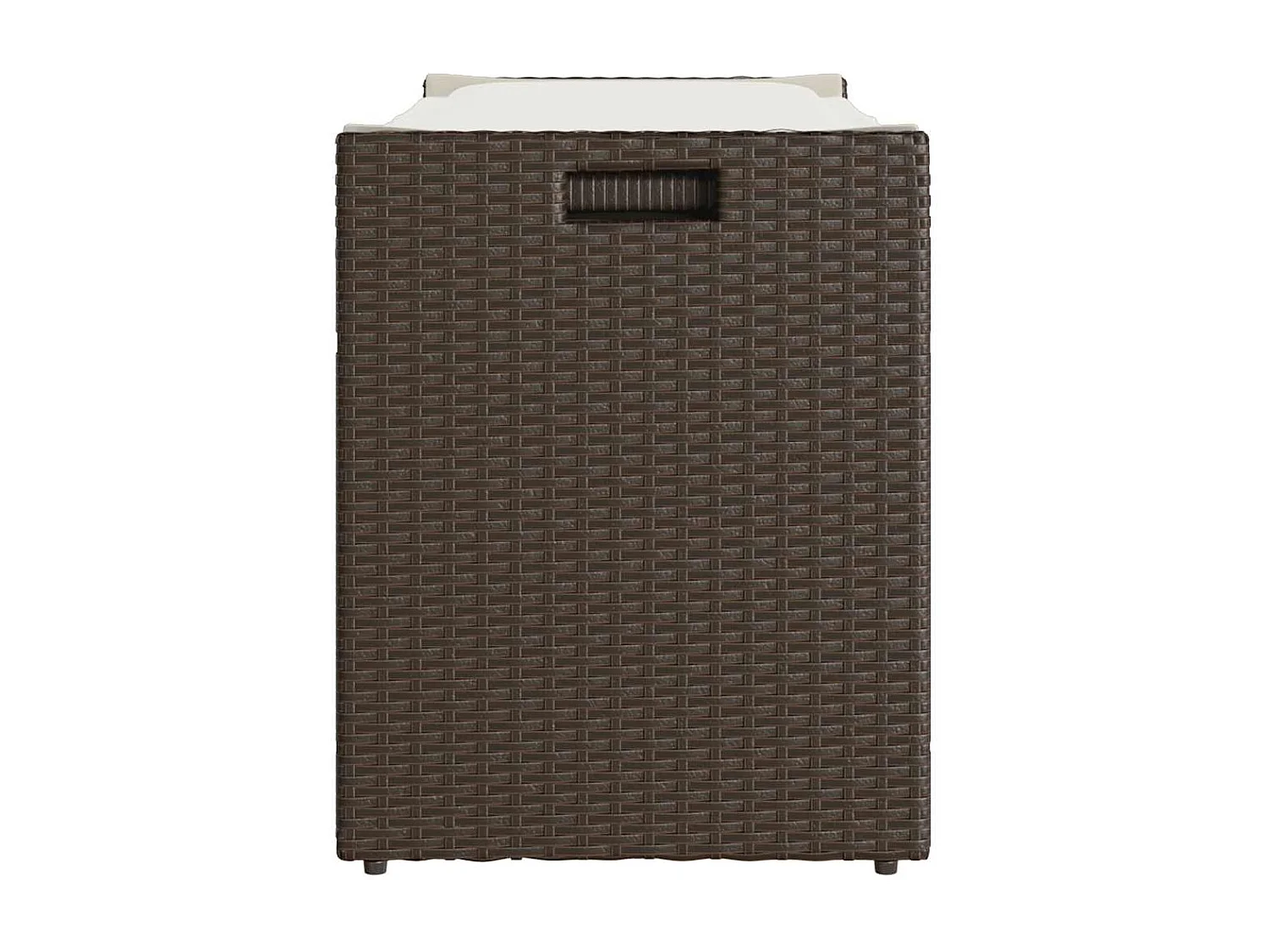 Banco de almacenaje para exterior con cojín marrón de 100 cm de resina tejida