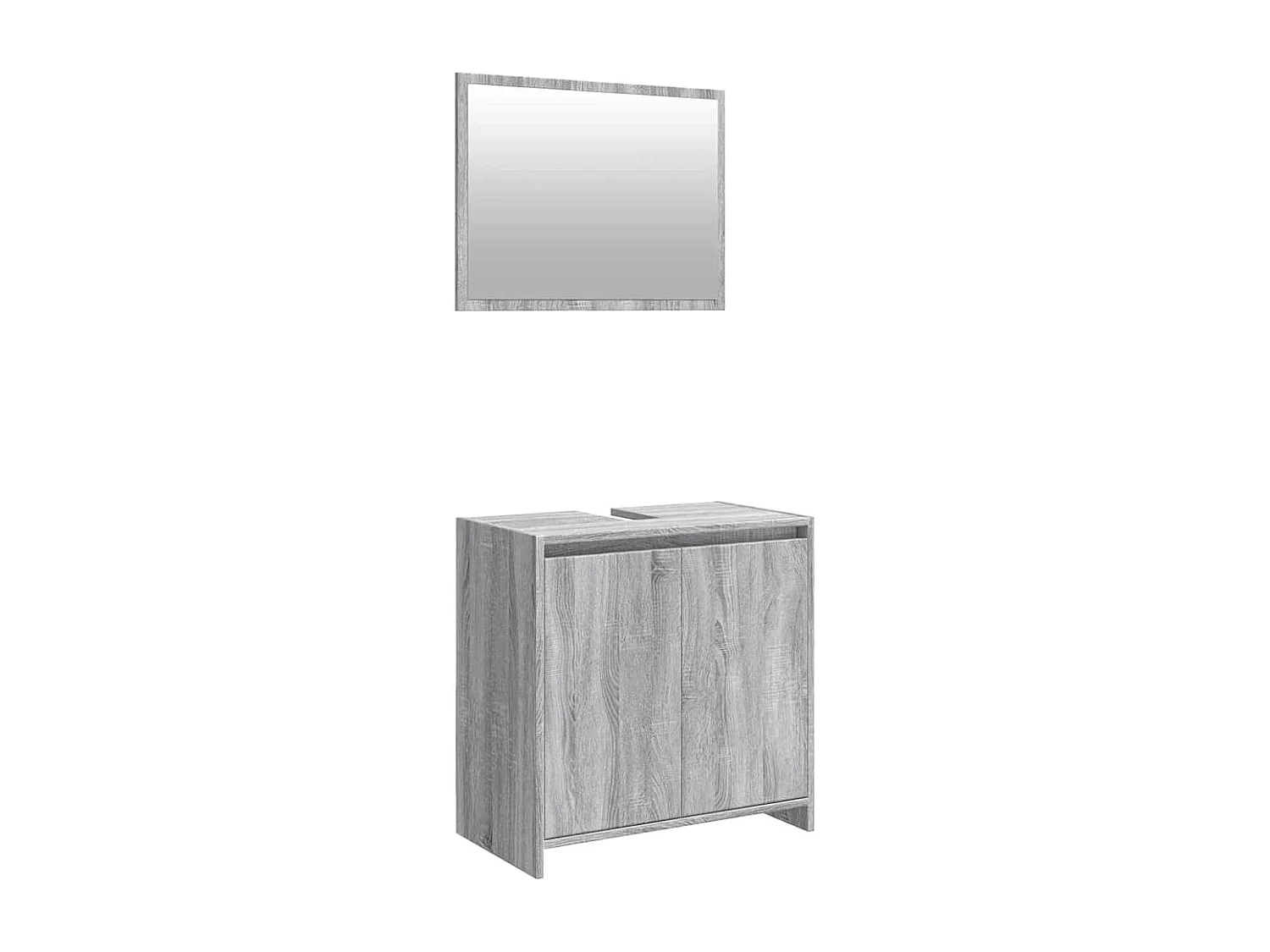 Ensemble de meubles de salle de bain 2 pcs Sonoma gris