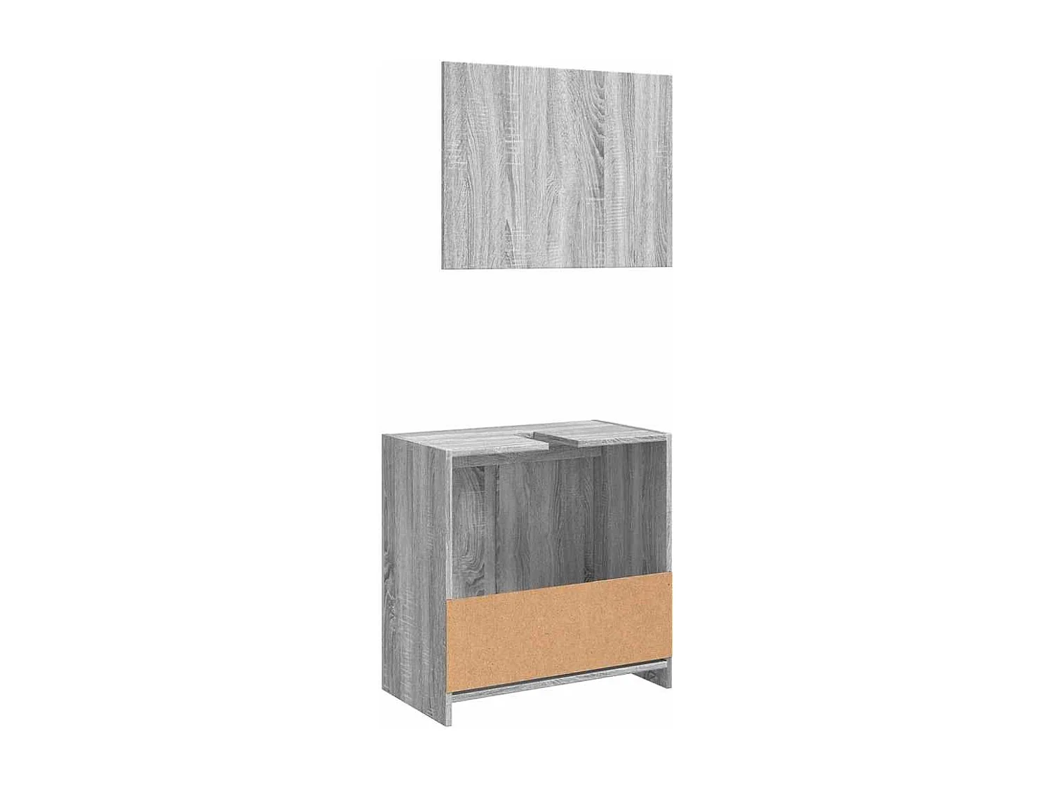 Ensemble de meubles de salle de bain 2 pcs Sonoma gris