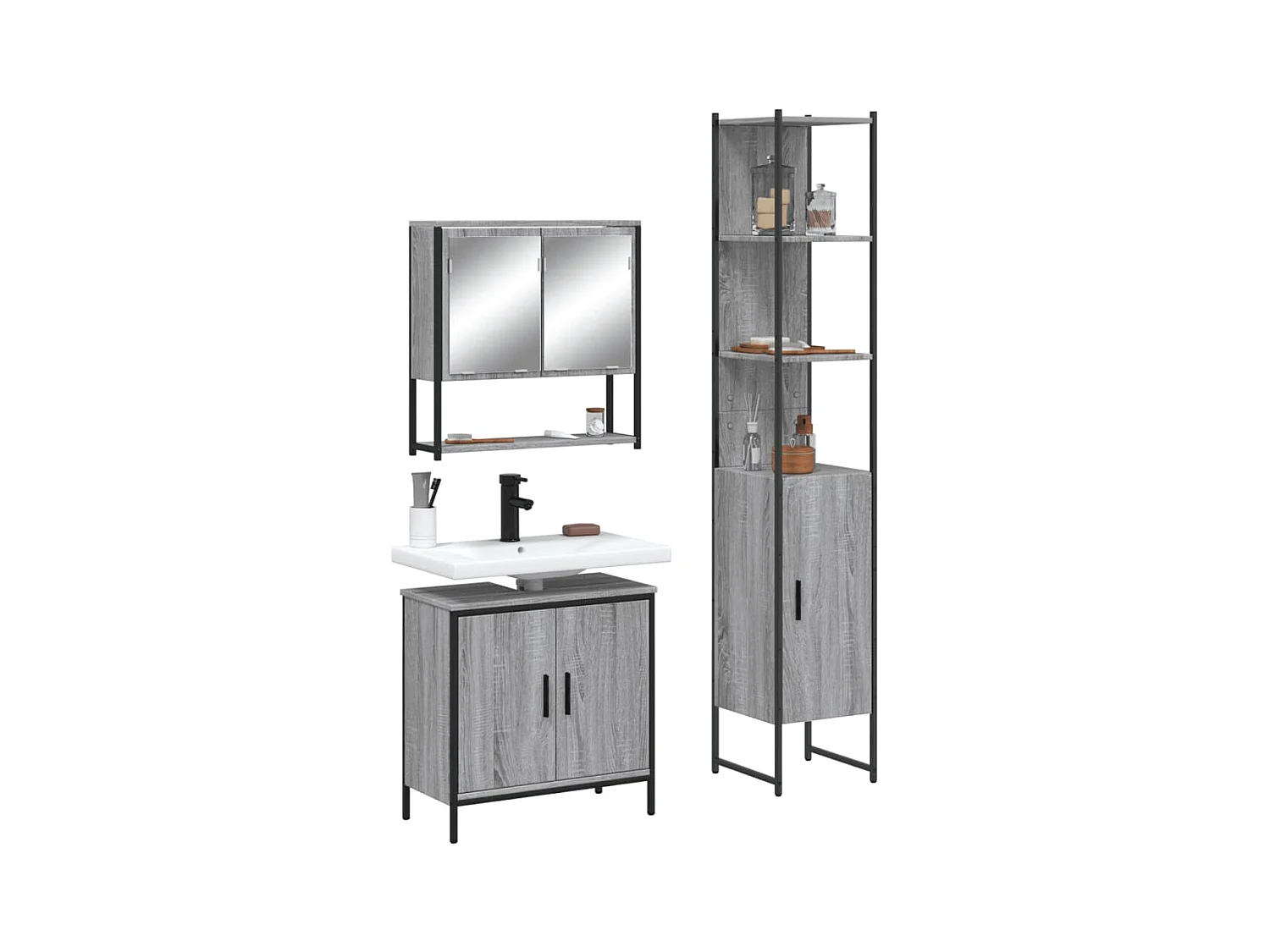 Juego de muebles de baño de 3 piezas Sonoma Grey