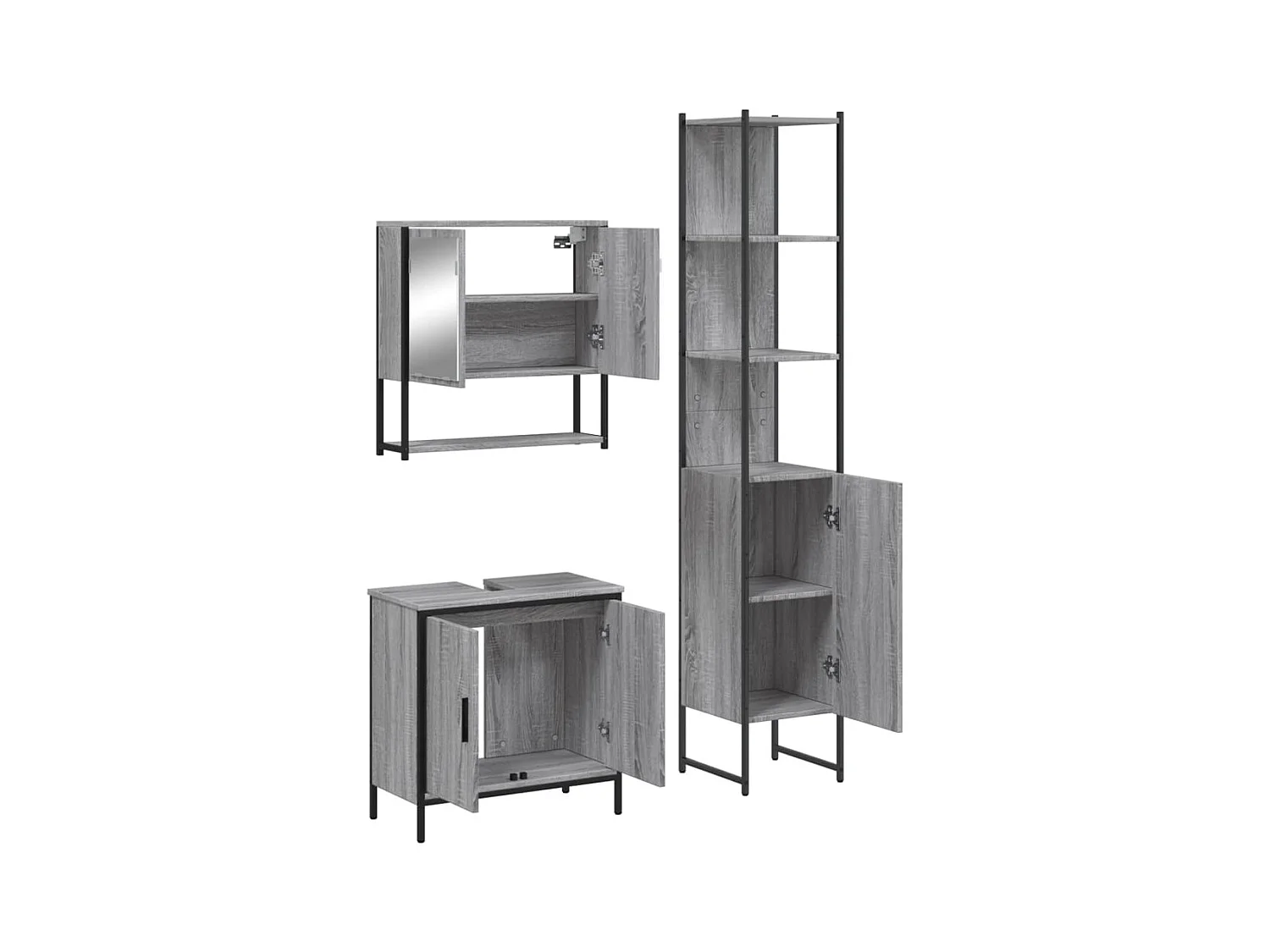 Juego de muebles de baño de 3 piezas Sonoma Grey