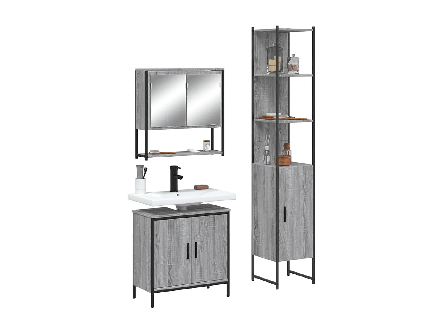 Juego de muebles de baño de 3 piezas Sonoma Grey