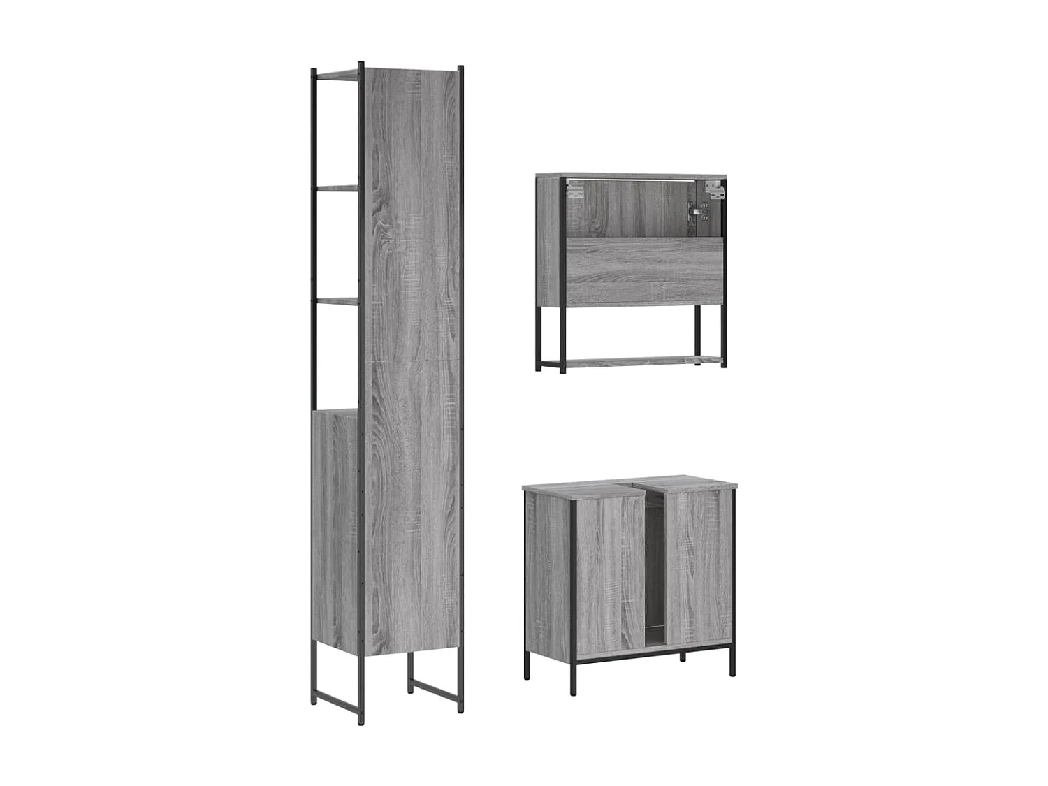 Juego de muebles de baño de 3 piezas Sonoma Grey