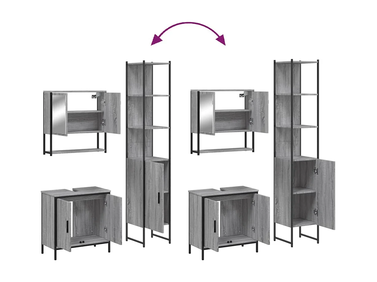 Juego de muebles de baño de 3 piezas Sonoma Grey