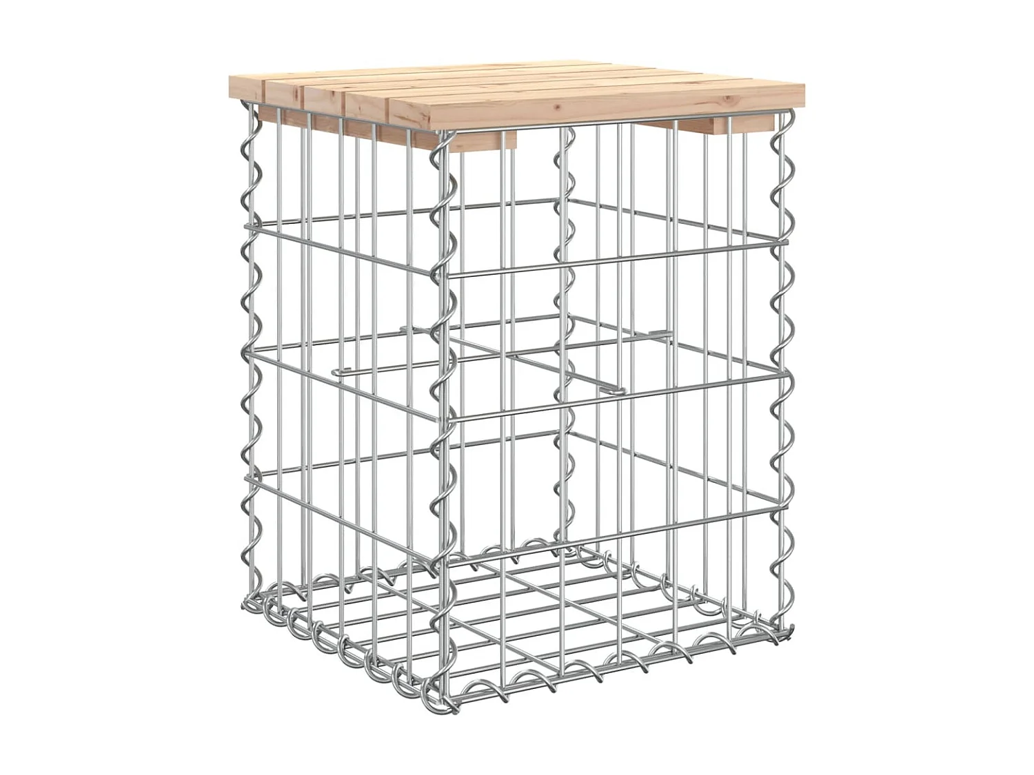 Panca da giardino in gabbione 33x31x42 cm in legno massello di pino