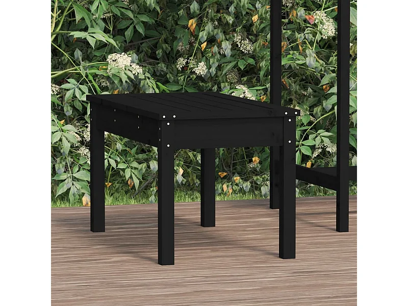 Panca da giardino nera 80x44x45 cm in legno massello di pino