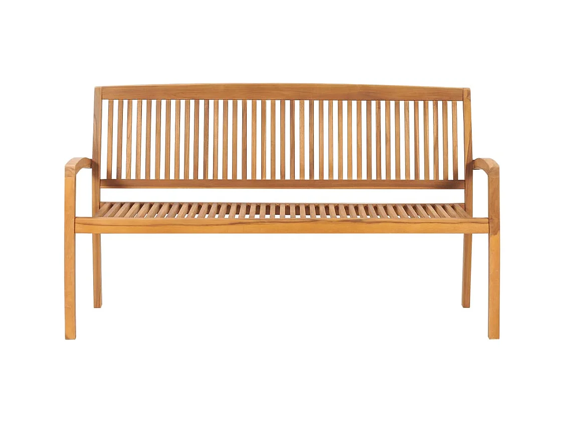 Panca da giardino impilabile e cuscino 159 cm Legno massello di teak