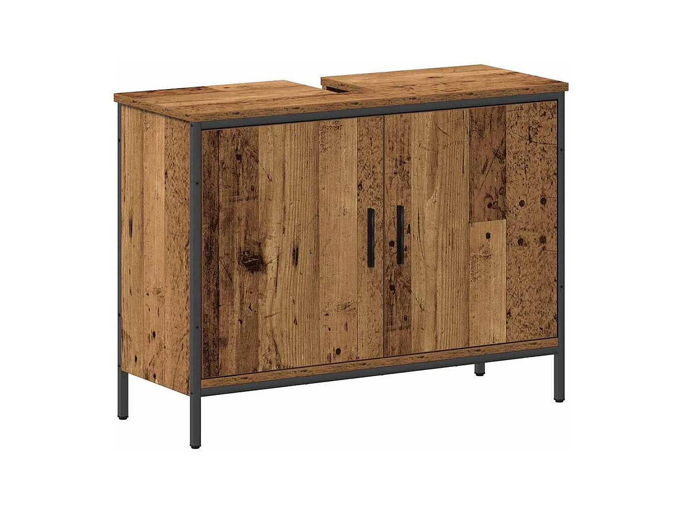 Set di mobili da bagno con anta 3 pezzi Marrone