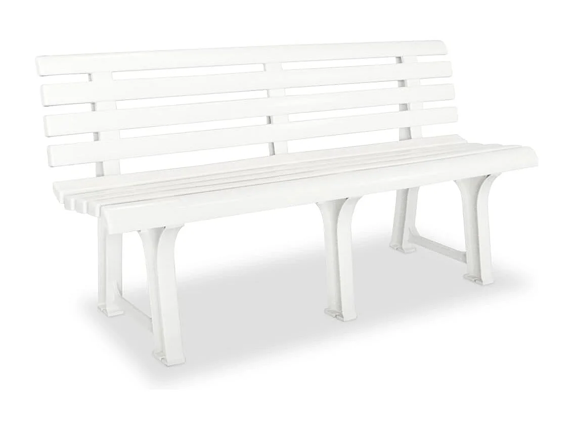 Panca da giardino 145,5 cm Plastica bianca